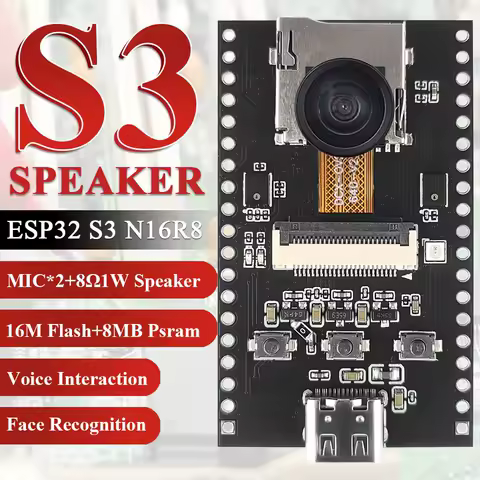 NEW ESP32 S3 CAM Speaker Development Board with OV2640 Wifi Camera Module Kit Dual MIC TF Slot N16R8 CH340X USB Type-C ESP32-S3