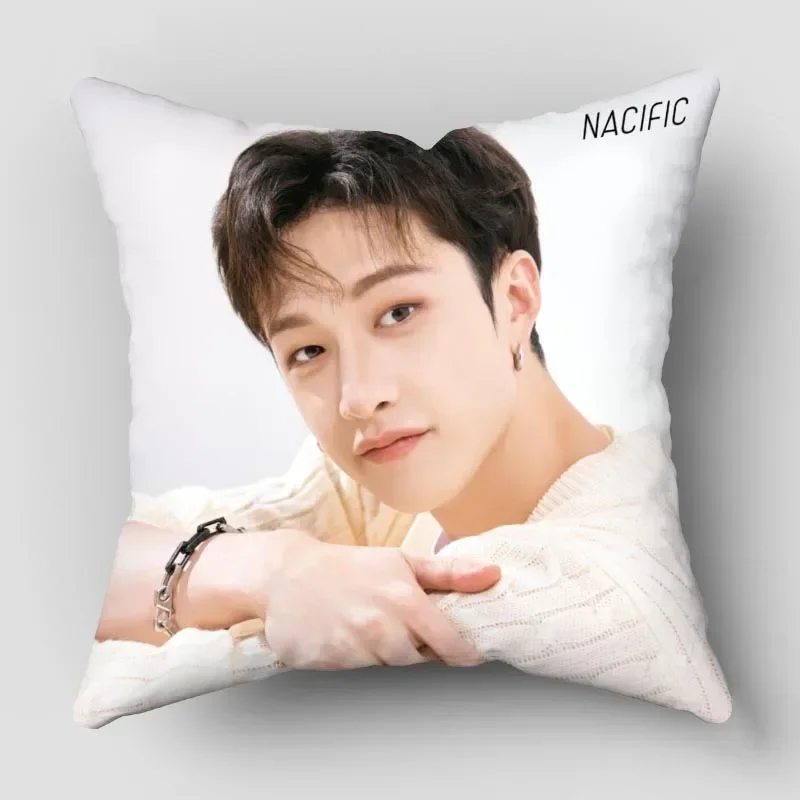 Popular Style Bang Chan KPOP Pillow Case High Quality Satin Fabric Pillowcase Decorative Pillow Cover Wedding Decorative 0414