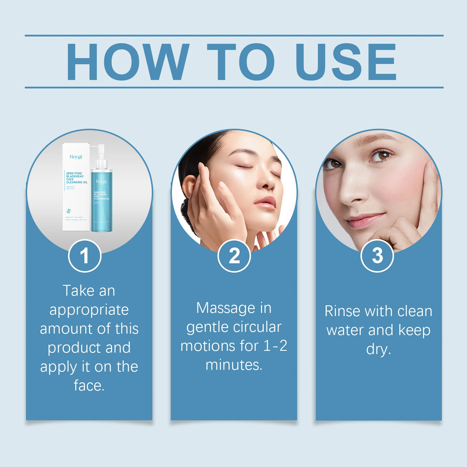 Hoygi 120 ml veganes Reinigungsöl für Gesicht und Augen – Doppelreiniger mit Niacinamid, sanfter, nicht fettender Make-up-Entferner, keine Rückstände