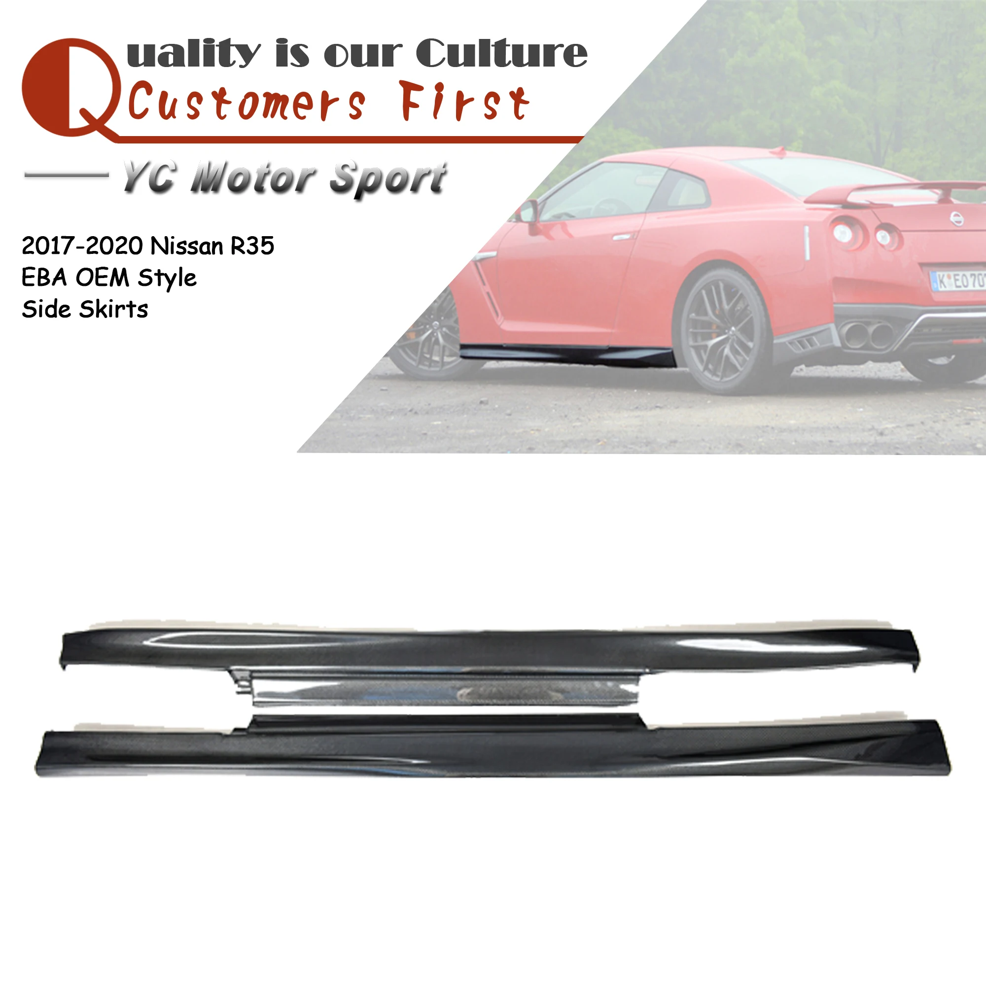 

Car Accessories Carbon Fiber OEM Style Side Skirts Fit For 2017-2020 Nissan R35 EBA Side Skirts