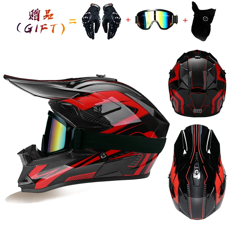 VGV Motocross Motorcycle Helmet Off-Road Helmet DOT certified Three Piece Giveaway Men Women Adult child Available all seasons image 5