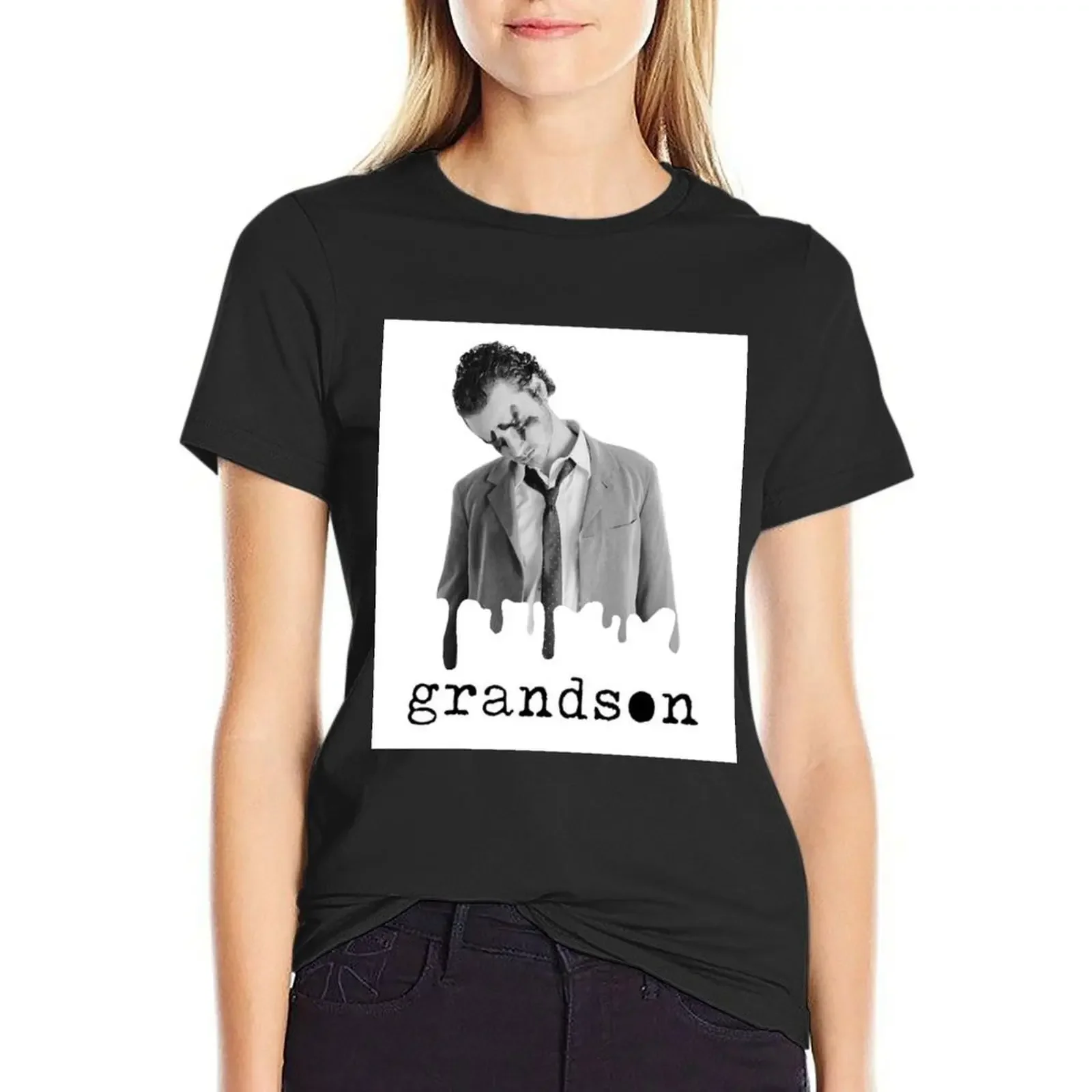 

Grandson music X with drip effect T-Shirt graphics sublime Blouse western t-shirt dress for Women