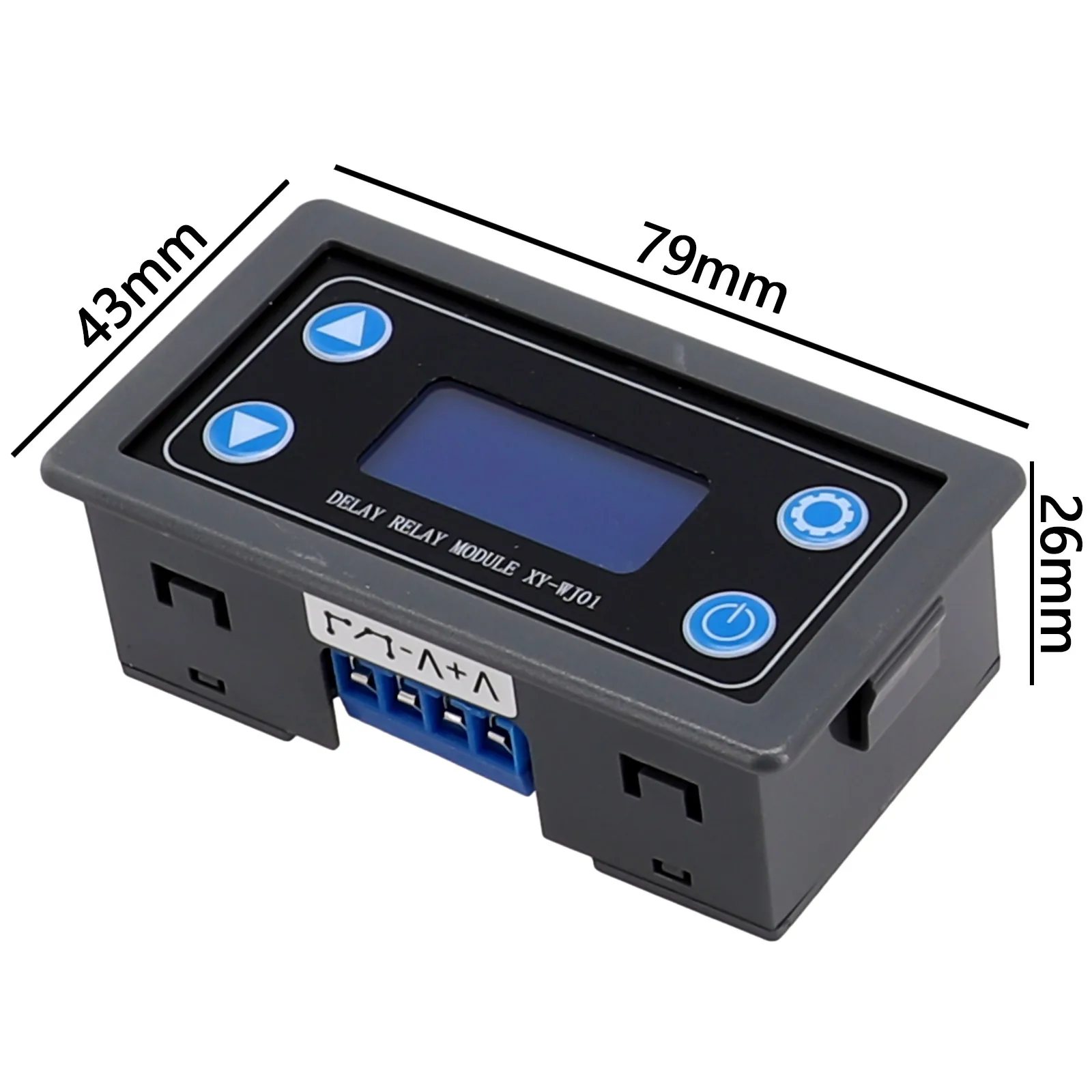 DC12V Programmable Digital Relay Module with LCD Display Adjustable Delay Timer from 0.01s to 9999min for Control Panels