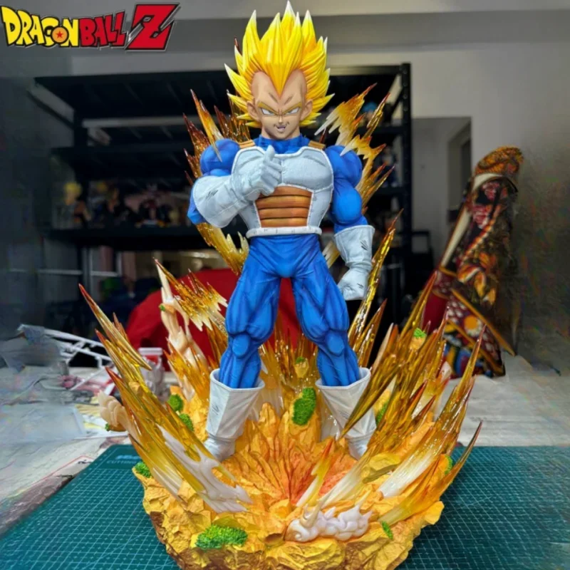 

In Stock 37cm Dragon Ball Cs Vegeta Anime Figures Gk Goku Demonize Super Saiyan Statues Around Anime Scenes Pvc Model Gifts