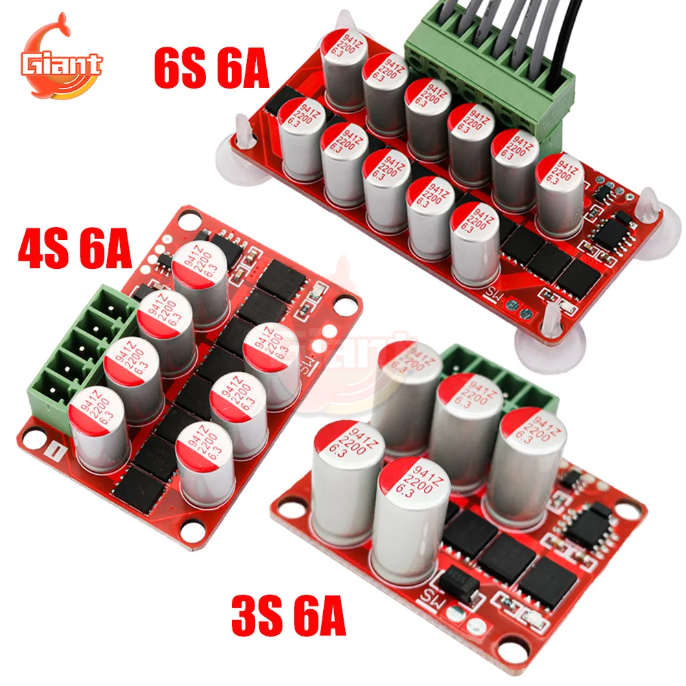 3S 4S 6S Lithium Battery Ative Equalization Board Mini Battery Quick Balance Board Battery Energy Equalization Capacitor Module