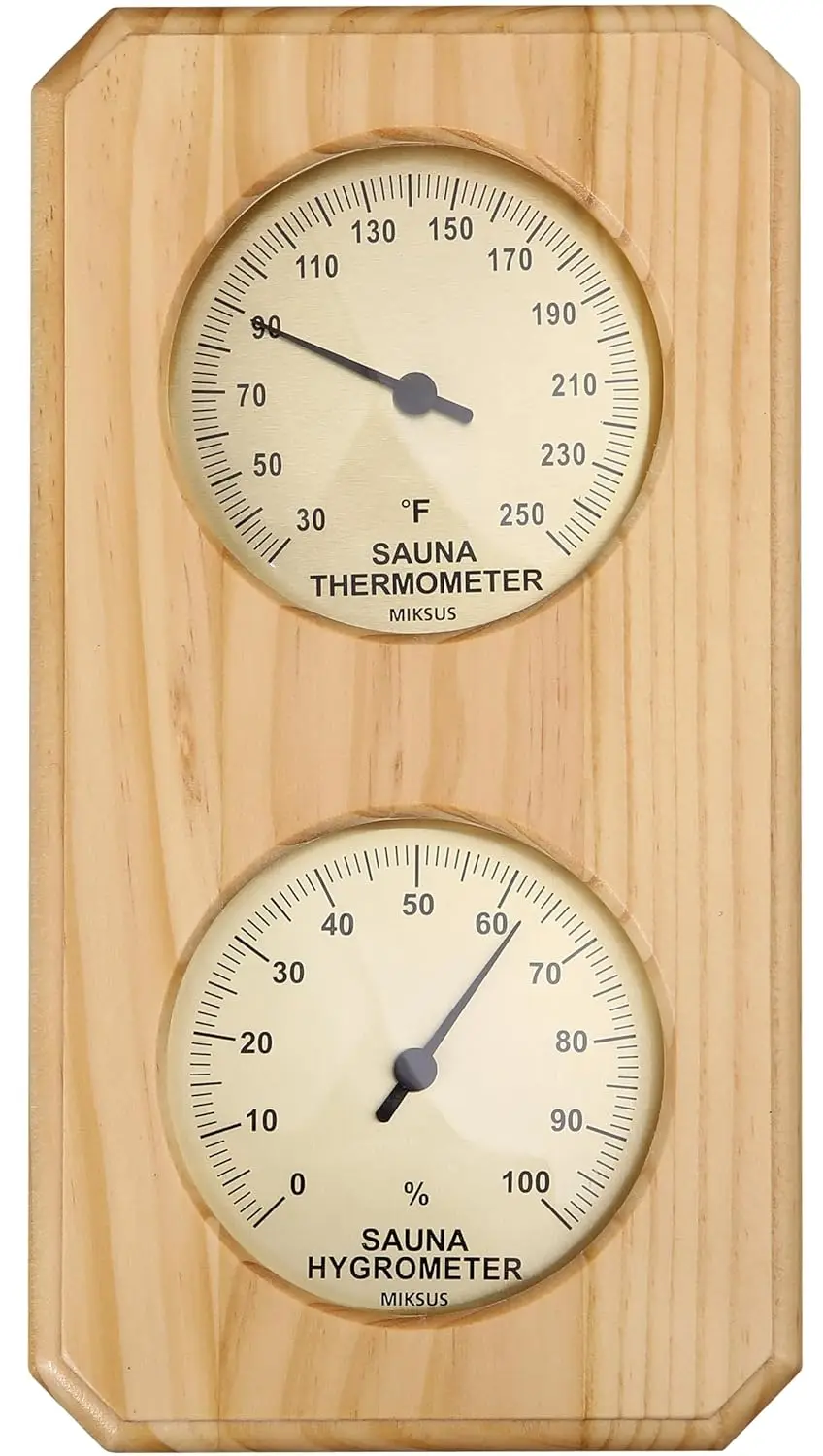 

10-Inch Wooden Sauna Thermometer Hygrometer with Enhanced Accuracy and Clear Display