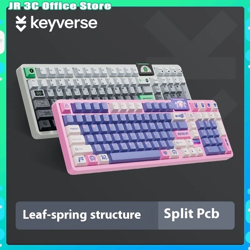 Keyverse infi100 aluminum alloy 98 key layout Three module Mechanical Keyboard RGB hot swappable Leaf-spring customization