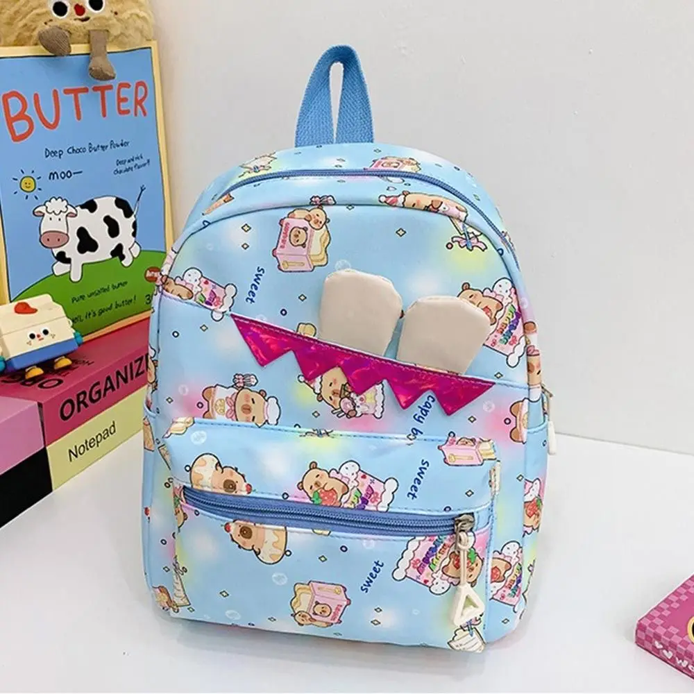 حقائب مدرسية من النايلون عالي الجودة كابيبارا ذات سعة كبيرة للأطفال حقيبة ظهر للأولاد والبنات