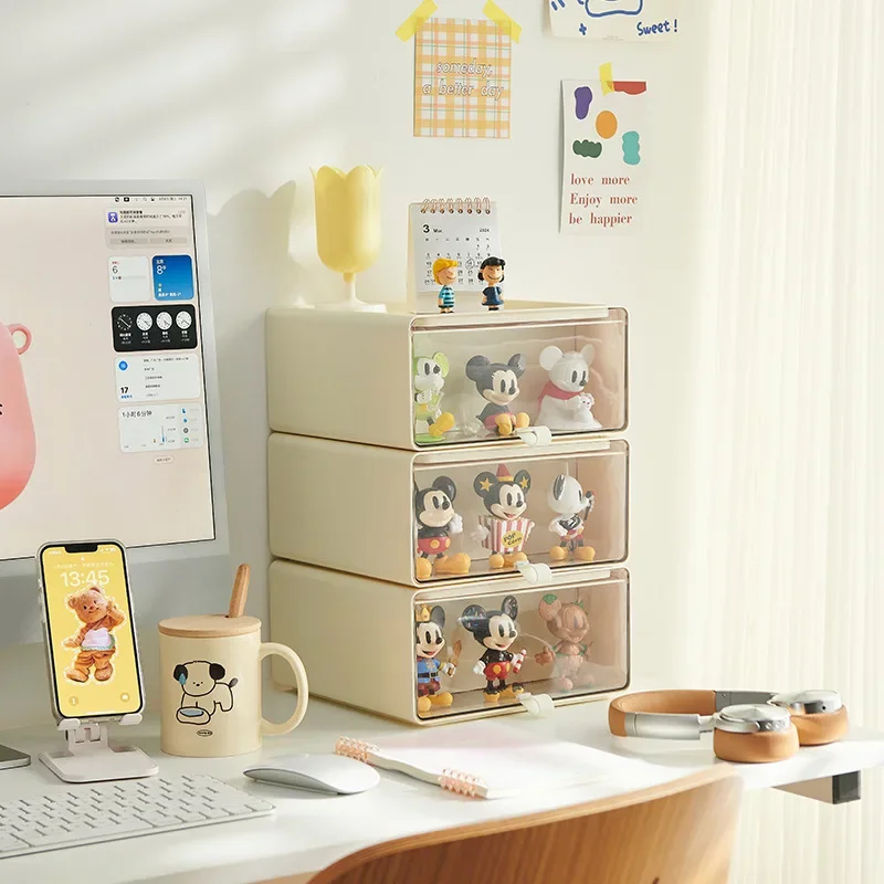 

Desktop Toy Figure Display Box Building Block Storage Box Jewelry Lipstick Skincare Organizer Blind Box Drawer Storage Cabinet