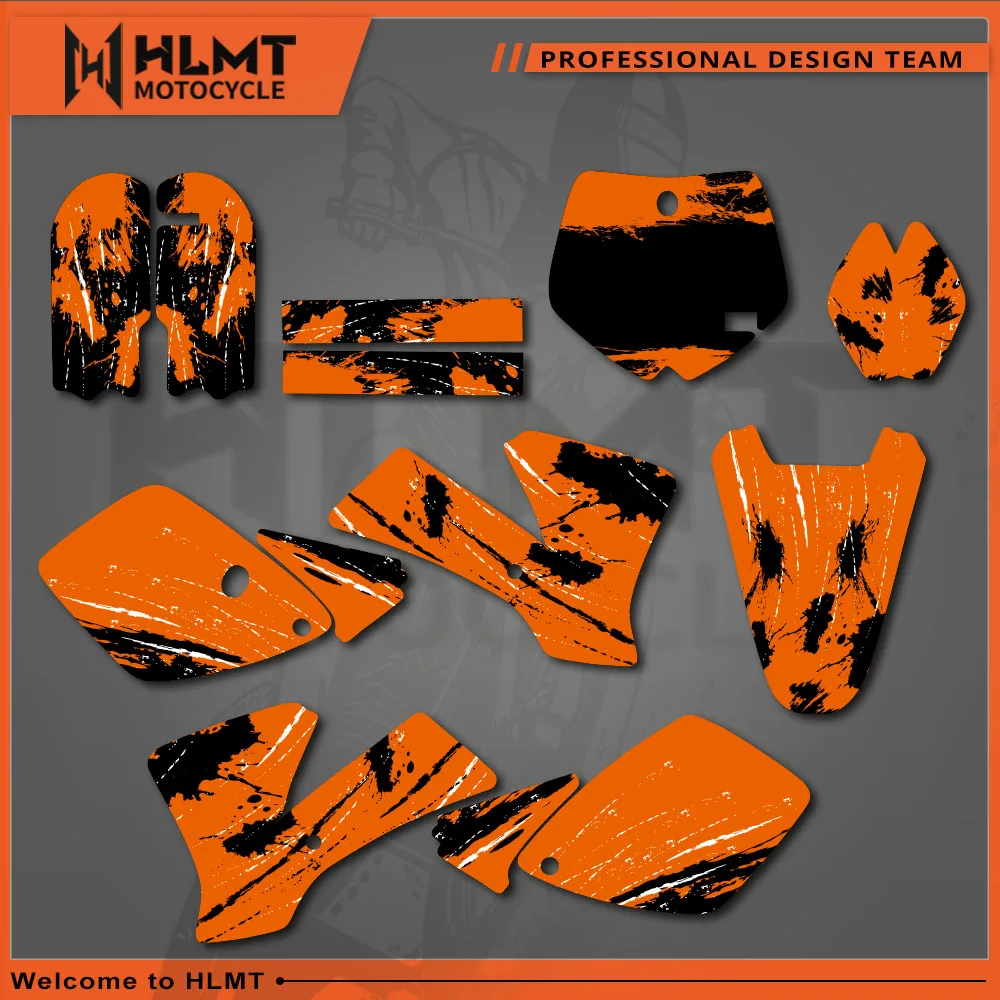 HLMT Motorcycle TEAM GRAPHICS & BACKGROUNDS DECALS STICKERS Kits for Ktm SX65 SX 65 65SX 2002-2008 2003 2004 2005 Decoration