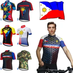 Pro Short Cycling Jersey, Bicycle Sports Wear, Road Mountain Bike Clothing, Philippines Outdoor Top Polyester, Filipino Apparel