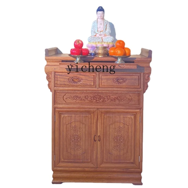 Zf Household Altar Buddha Shrine Modern New Chinese Buddha Statue Incense Burner Table Economical