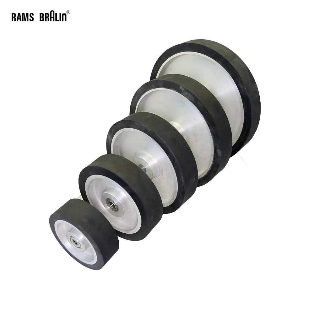 1 sztuka 200/250/300/350mm x 50mm gładka gumowa koło kontaktowe szlifierka taśmowa zamienniki taśmy szlifierskie koło