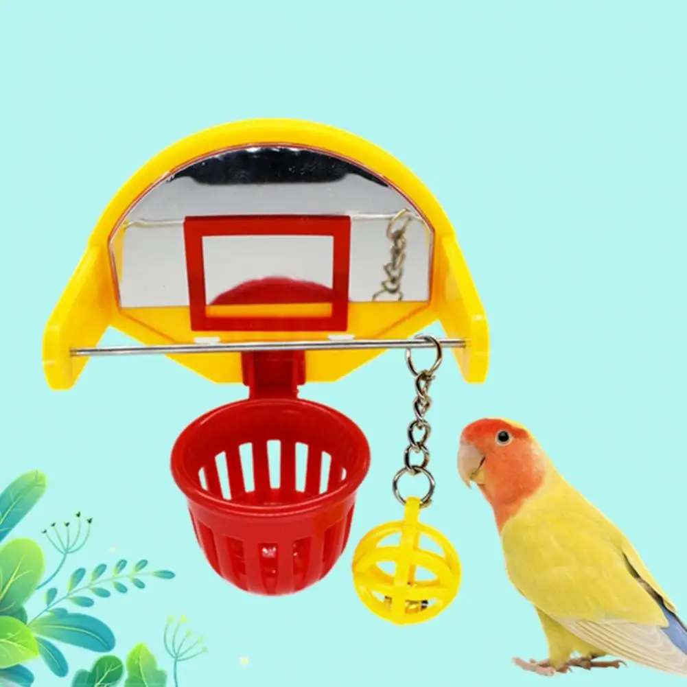 

Parrot Training Toy Built-in Bell Funny Develop Intelligence Pet Safe Mini Basketball Hoop Props Birds Chew Toy Pet Supplies