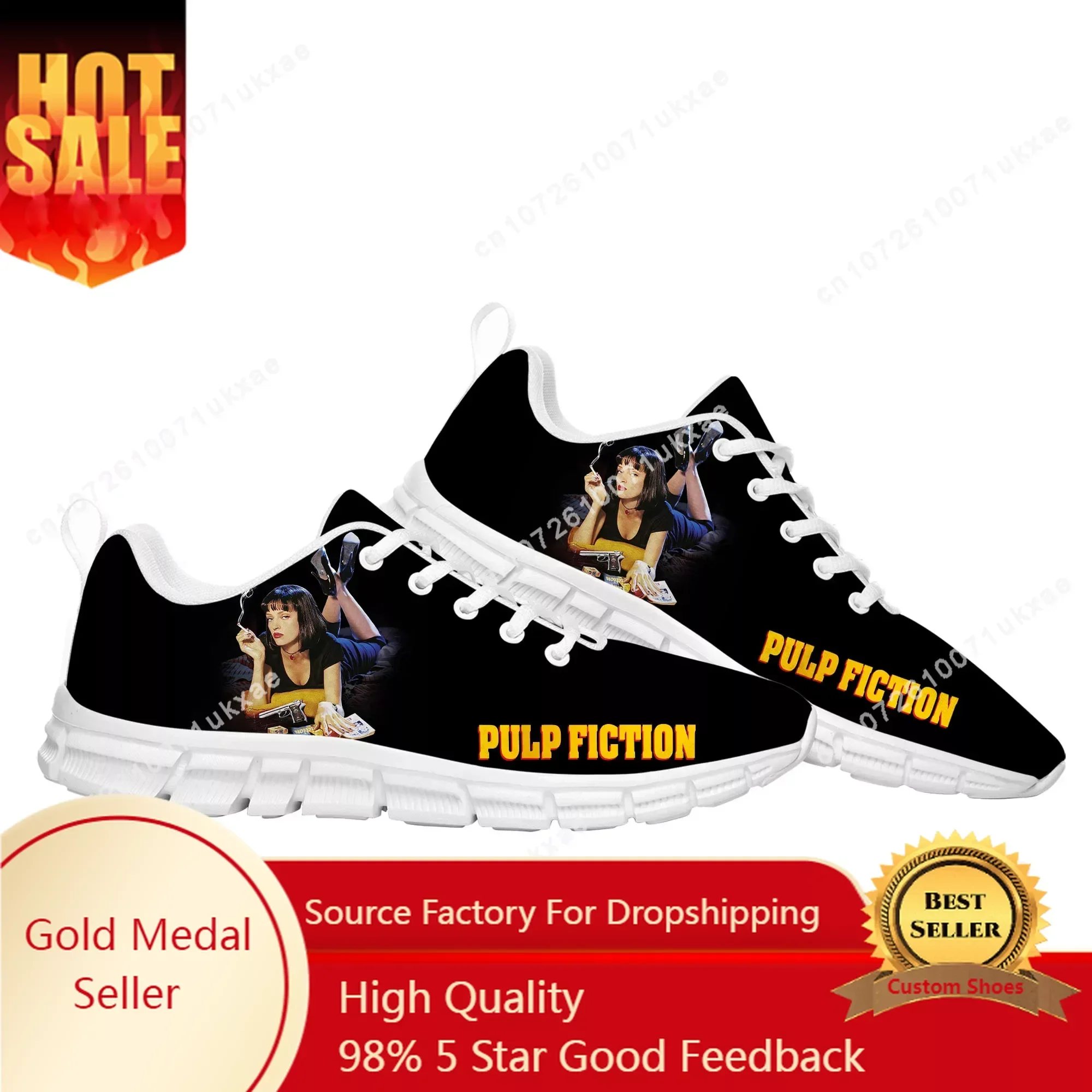 

Pulp Fiction Movie Sports Shoes Mens Womens Teenager Kids Children Sneakers Parent Child Sneaker Customize DIY Couple Shoe