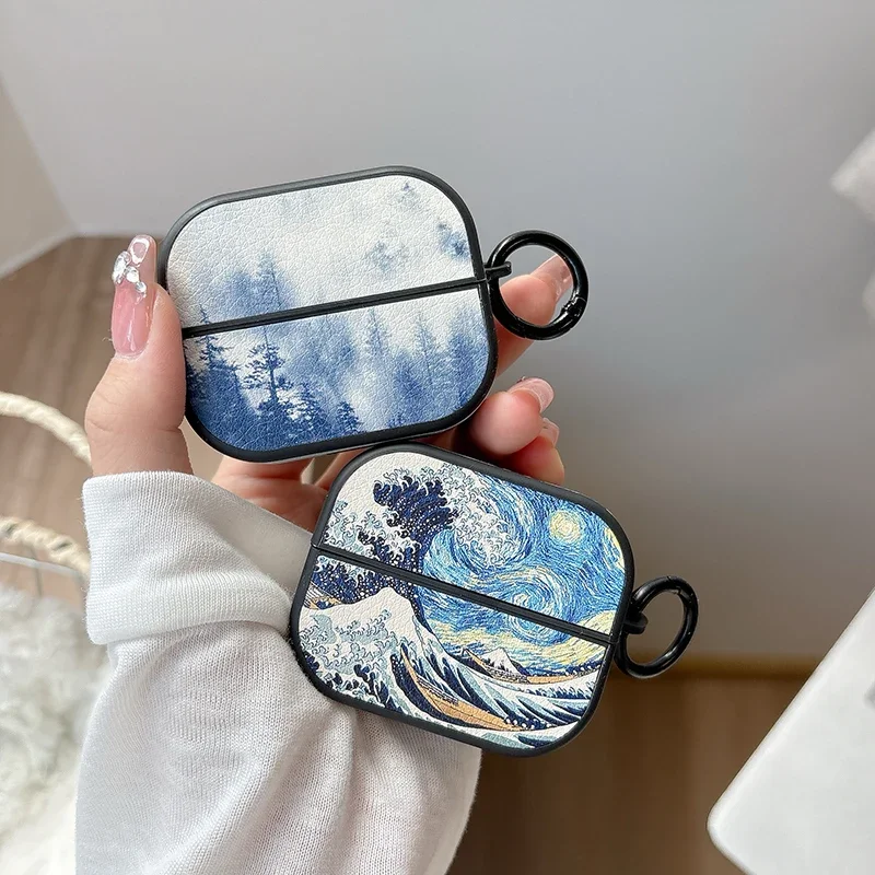 

Waves Mountain Forest Case for Samsung Galaxy Buds3 Pro Protective Cover for GalaxyBuds Buds 3 3Pro Shell Famous Oil Paintings