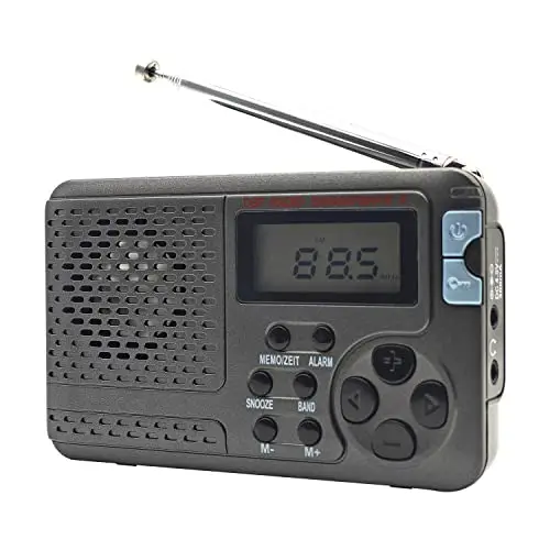 

SY-7700 AM FM Shortwave portable Radio Battery Operated/AC Powered Build-in Speake Sleeping Timer Alarm Clock Radio(Gray)