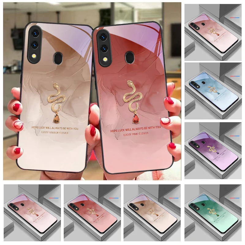 Luck always accompanies For Samsung Galaxy A50 A52 A52s A53 A54 A55 A56 A51 A80 A70 A71 A35 A34 A30 A26 A25 22 Glass Phone Case