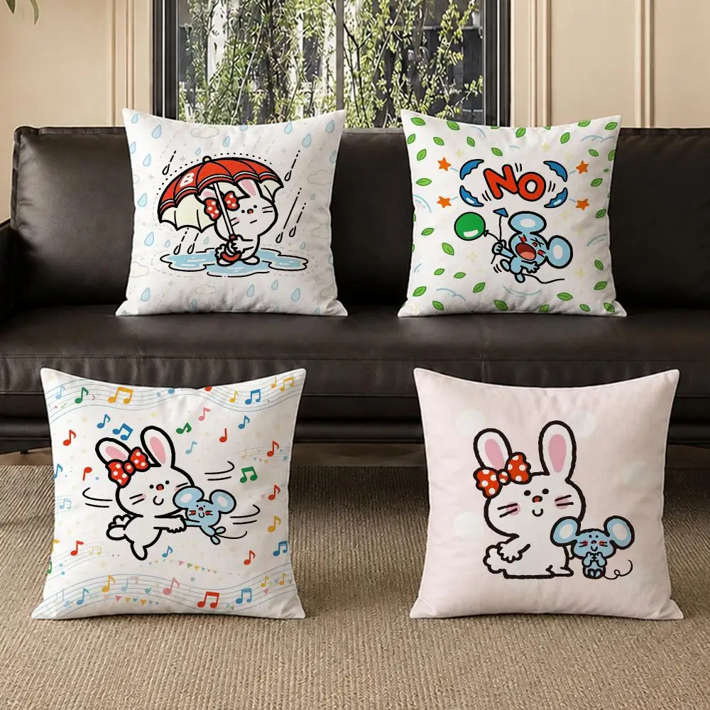 pattern BUNNY MATTY Cushion Cover Pillow Short Plush Pillow Modern Minimalist Style for Living Room Bedroom Gift Giving