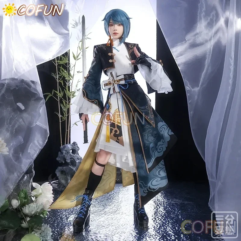 Cofun anime jogo genshin impacto xingqiu duga uniforme roupa vestido role play cosplay traje de halloween feminino