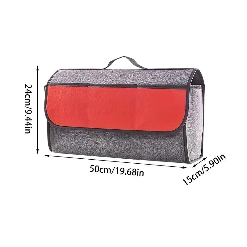 Felt Big Anti Slip Compartment Boot Storage Organizer Tool Car Storage Bag Car Trunk Organizer Soft Felt Storage Box Accessories