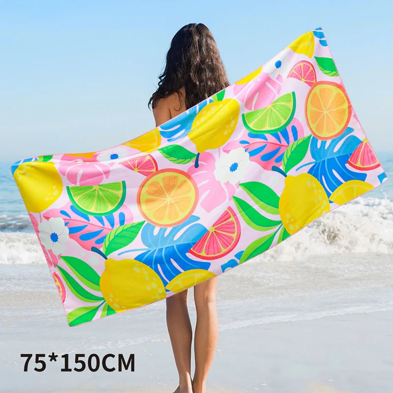 Microfiber Quick-Drying Beach Towel American Swimming Single-Sided Printed Bathtowel Water-Absorbing Yoga Sport Fitness Towel