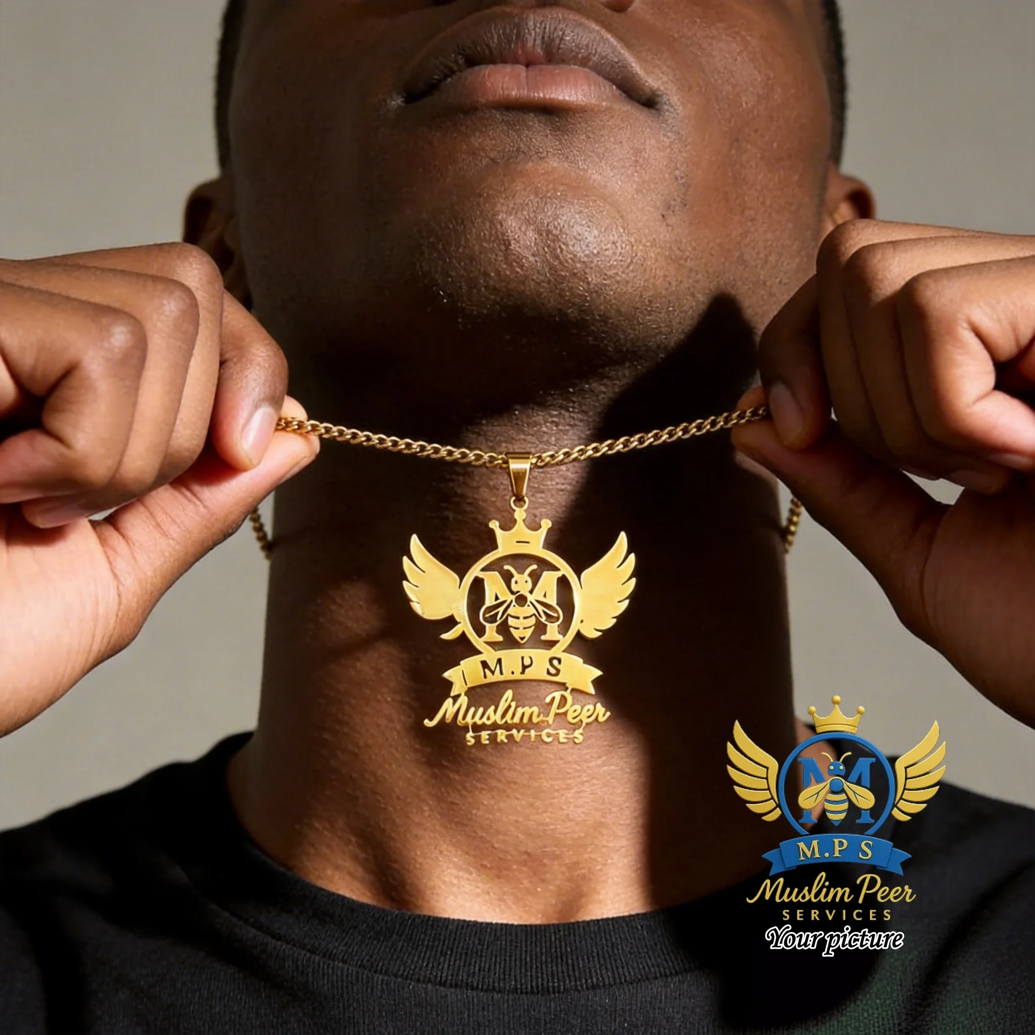 Custom Logo Pendant Necklace for Men Personalized Stainless Steel Cutout Necklace Customs Your Brand Club Logo Jewelry Gift