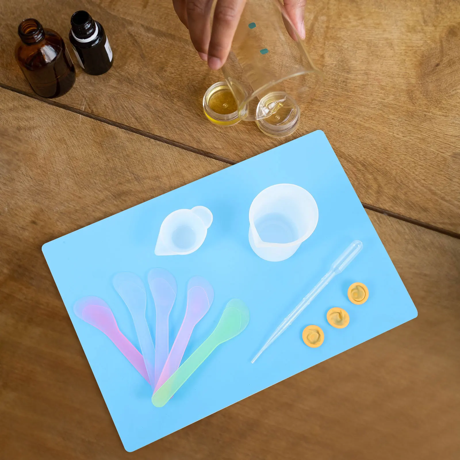 

1 комплект, силиконовые мерные чашки, чашки для смешивания смолы «сделай сам», силиконовый набор инструментов, принадлежности для изготовления ювелирных изделий, многофункциональные принадлежности для смолы