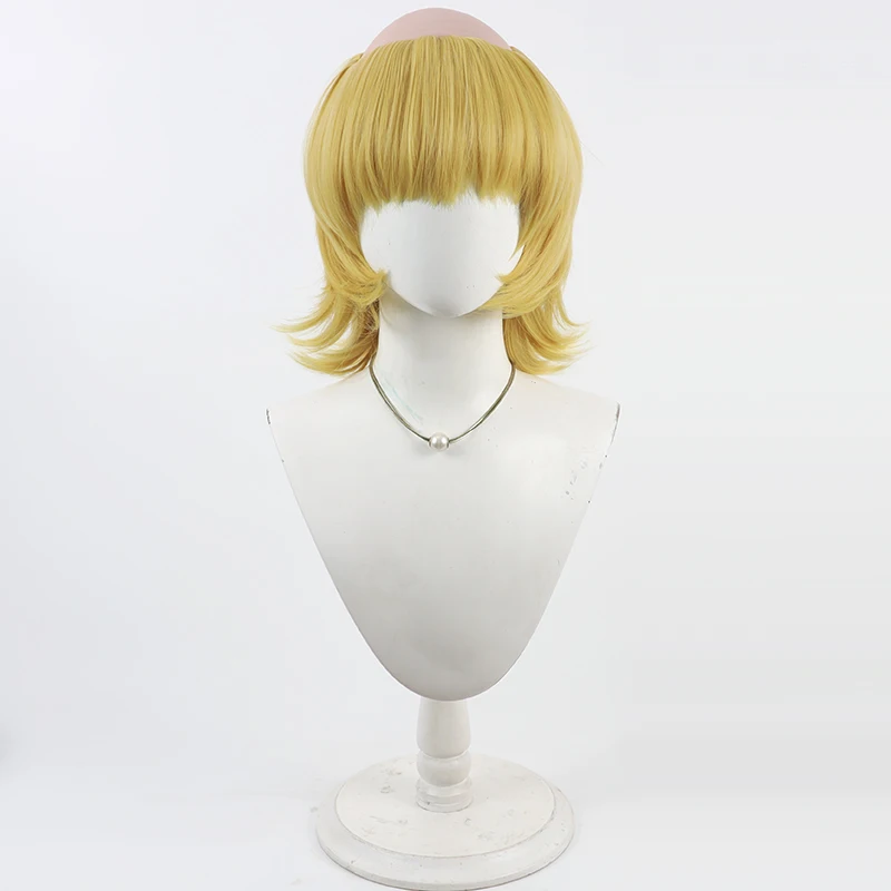 アニメ Badeni コスプレウィッグゴールデンショートコスプレヘアコミコンパーティー大人女性男性