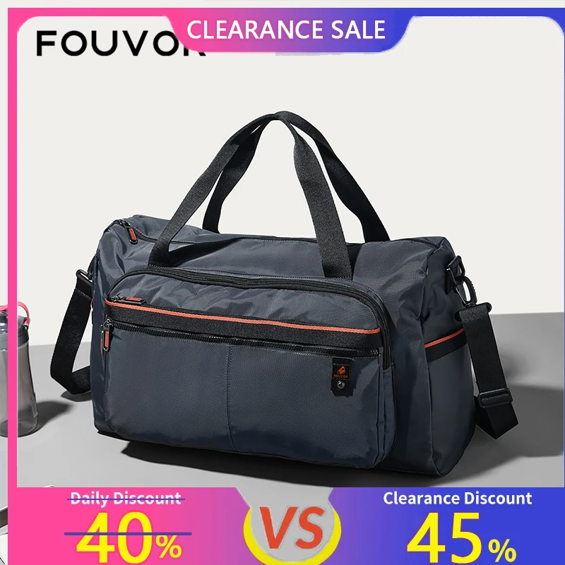 

Fouvor Men's Travel Bag Nylon Lightweight Large Capacity Business Shoulder Bag Luggage Bag Men's Fitness Sports Handbag 3042-11