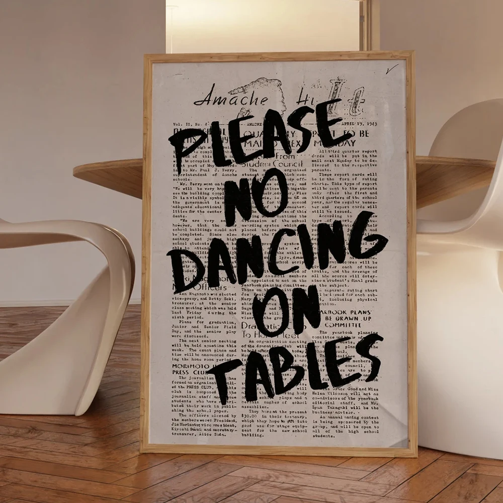 Typography Vintage Newspaper Psychedelic Quotes Wall Art Prints Canvas Painting Poster Pictures For Living Room Home Decor