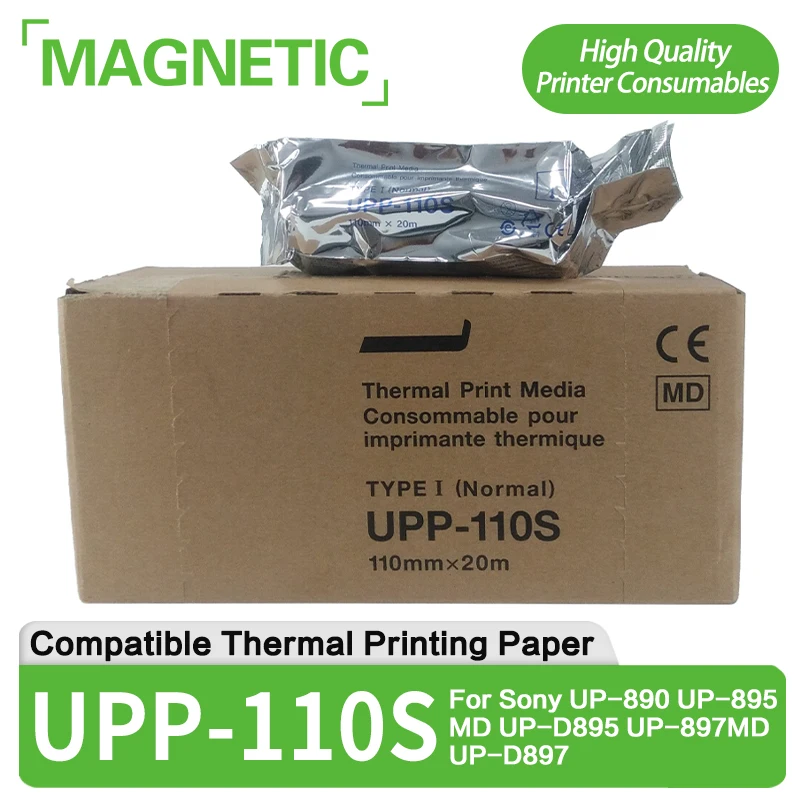 UPP-110S Compatible Thermal Paper Smooth Ultrasound Printer Paper For Sony UP-890 UP-895MD UP-D895 UP-897MD UP-D897 110mm x 20m