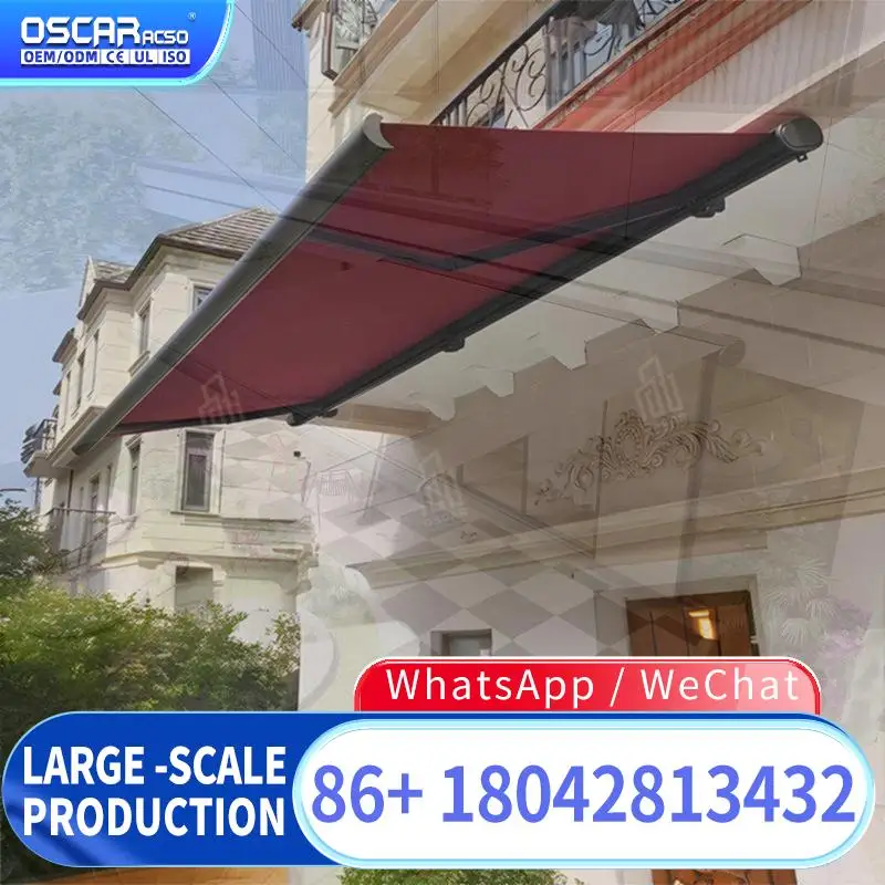 Premium Aluminum Manual Retractable Canopy with Curved Roof for Outdoor Patio and Garden Use in US Retractable Awning