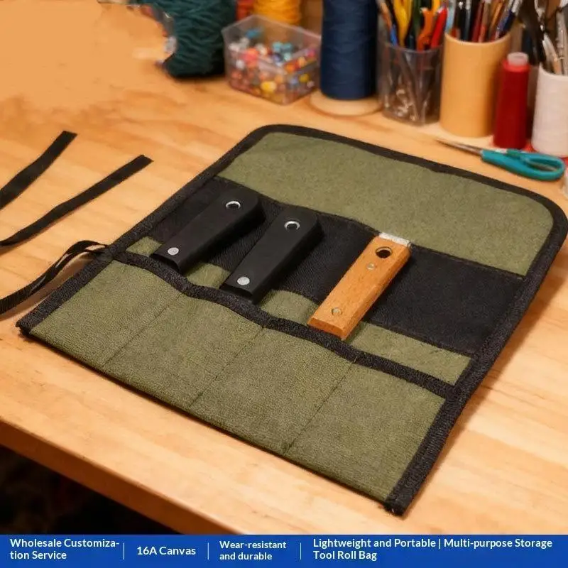 Multiple Pocket Multi-Purpose Roll Up Tool Bag Oxford Cloth Wrench Pouch Screwdrivers Drills Storage Case Bag Hanging Tool