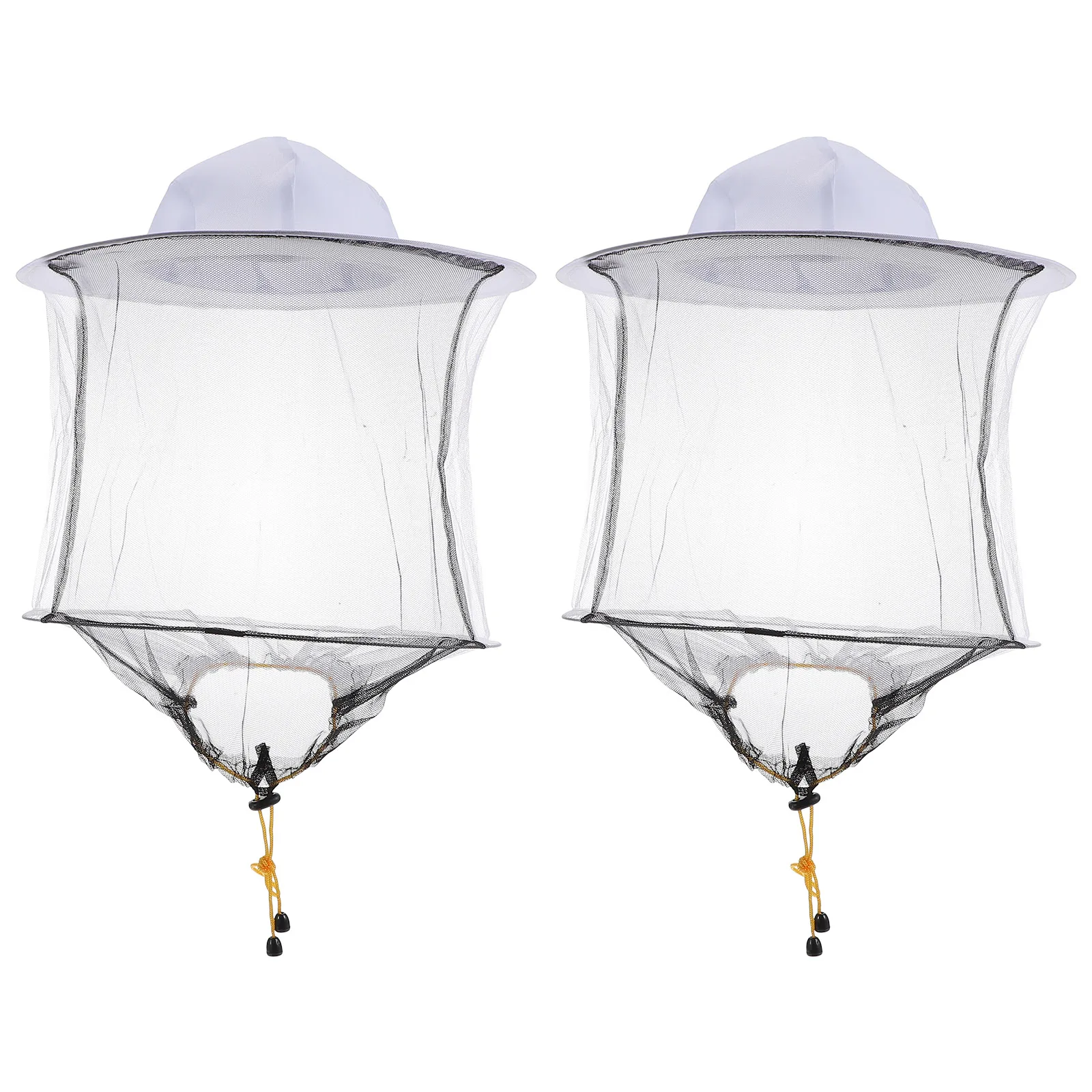 

2pcs Beekeeping Hat White Camping Accessories Elastic Neck Fine Mesh Anti Mosquito Beekeeper Veil Outdoor Supplies Gardening