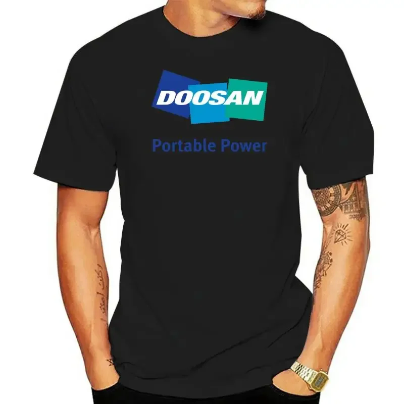 2024New Doosan Construction Equipment T Shirt humor tee shirt black Men Cotton brand Tshirt vintage graphic tshirts Short sleeve