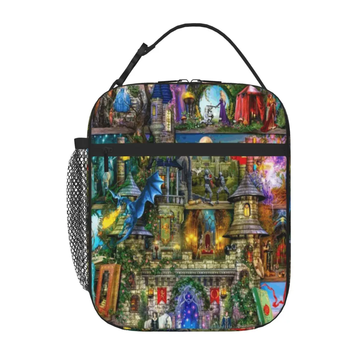 Bestselling Once Upon A Fairytale Letter Print Portable Lunch Bag Urban Commute Insulated Lunch Pouch