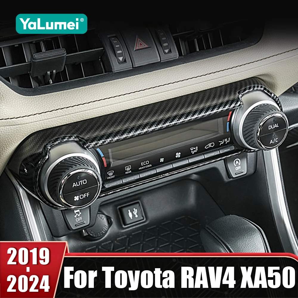 

Carbon Fiber AC Switch Button Decorative Cover Trim Stickes For Toyota RAV4 XA50 2019 2020 2021 2022 2023 2024 Car Accessories