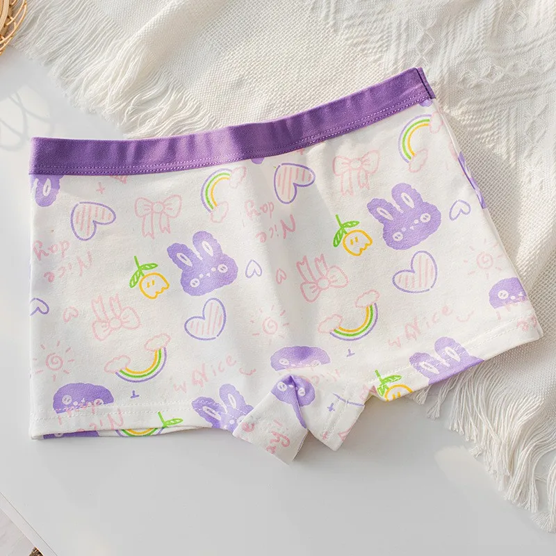 4 Stück weiche, antibakterielle Baumwoll-Slips für Kinder und Mädchen, Höschen mit Erdbeer-Print, atmungsaktive Unterwäsche für Kinder von 3–16 Jahren – Detail 4