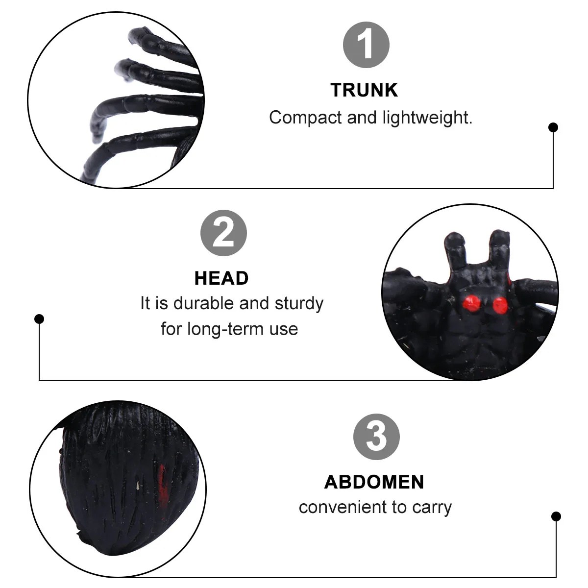 20 ชิ้นมินิแมงมุมแหวนสีดําฮาโลวีนปาร์ตี้โปรดปรานอุปกรณ์พลาสติกตกแต่ง