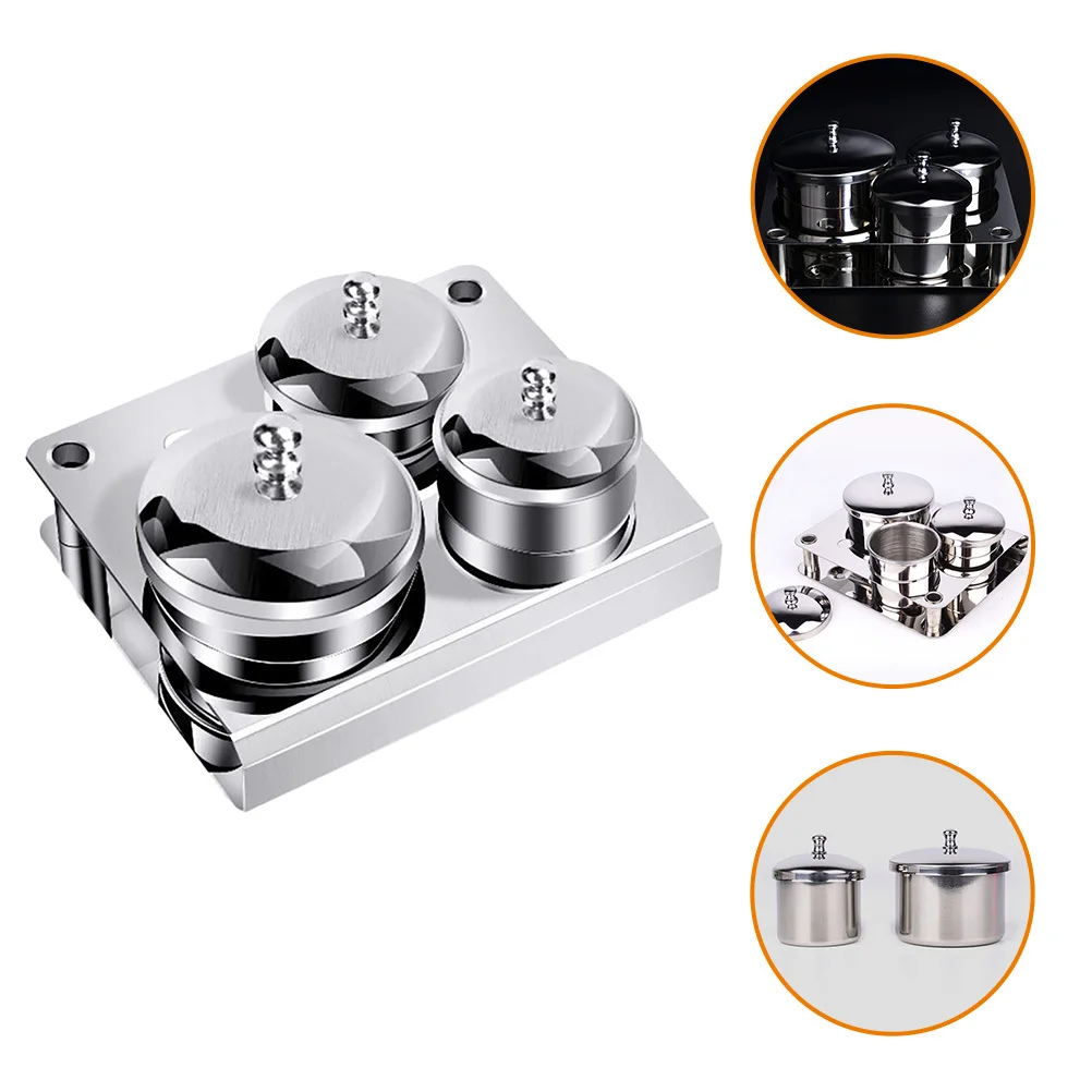 1 مجموعة الفولاذ المقاوم للصدأ الفن الكؤوس 3 قطعة مانيكير دابن طبق حامل السائل ل مزيل طلاء الأظافر الاكريليك خلط القلم تنظيف