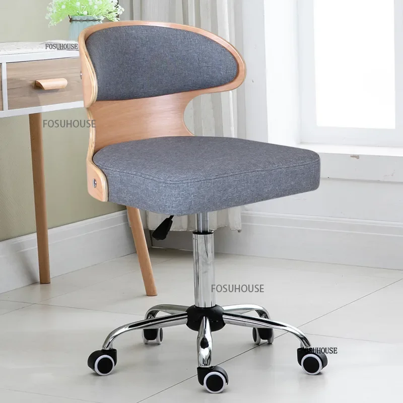 #Modern Office Furniture Computer Chair Simple Solid Wood backrest Study Rotary Lift Office gaming Chair Front Desk Swivel Chair