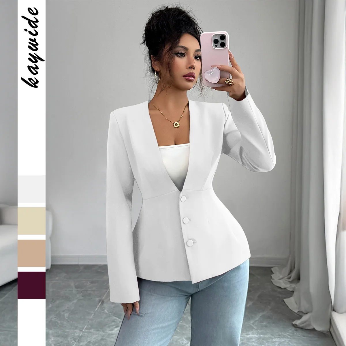 Elegant High-end Buttoned Jacket Women's Blazer 2026 Fall/winter Evening Dresses Party Elegant Femme Clothes