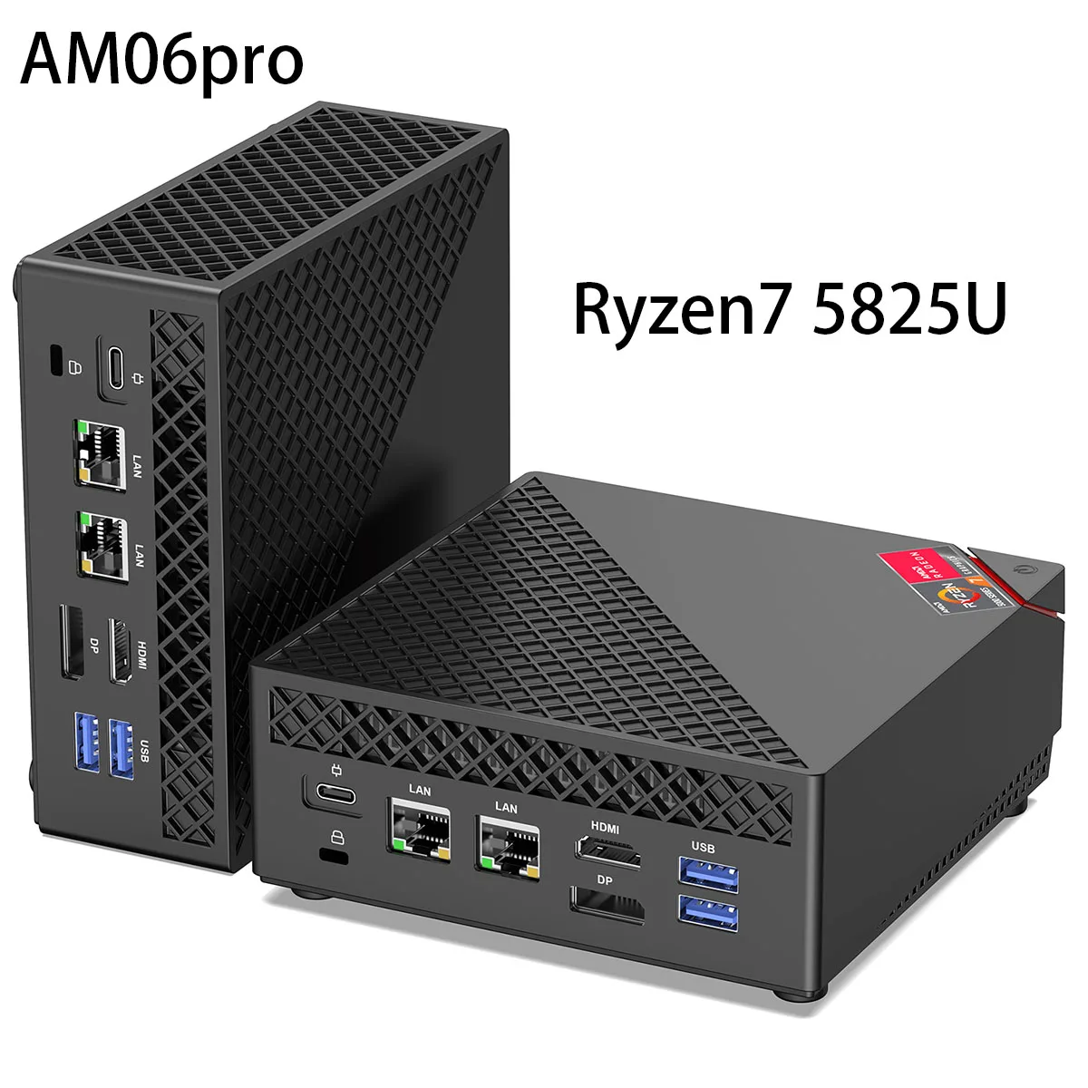 ACEMAGIC AM06Pro كمبيوتر صغير Ryzen 7 5825U 32GB DDR4 512GB SSD Turbo Boost حتى 4.5 جيجا هرتز M.2 2230 WiFi 6 + BT5.2 مكتب الأعمال