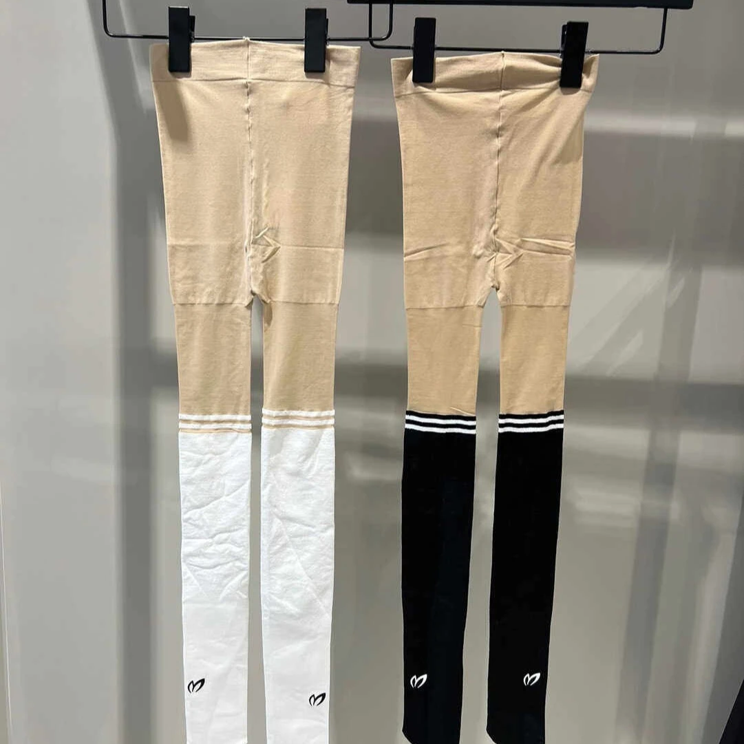 original-single-piece-golf-apparel-women's-sports-casual-versatile-outdoor-long-socks-color-blocked-stockings-sun-protection