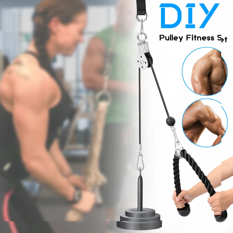 Fitness DIY Pulley Cable Machine Attachment System Loading Pin Lifting Arm Biceps Triceps Blaster Hand Strength Training