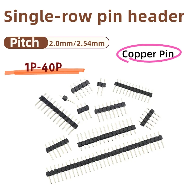 10PCS, 2.54mm Pitch Enkele/Dubbele rij pin header PCB Socket Board Mannelijke Pin Header Connector voor Arduino