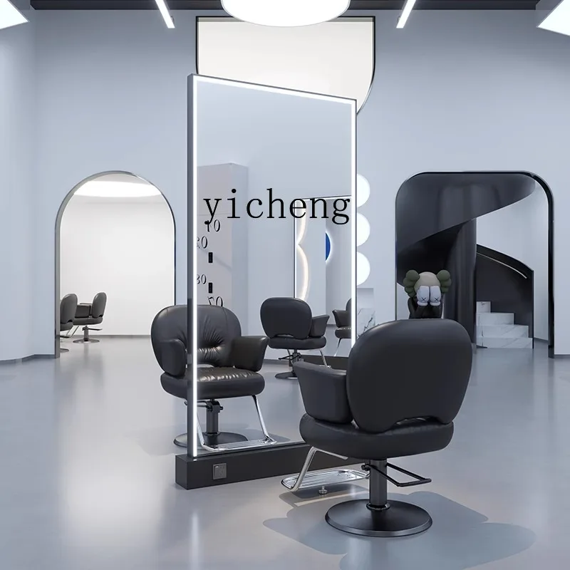 ZWS. Internet hair salon mirror table floor-to-ceiling hair cutting high-end double-sided lamp perm and dye mirror table against