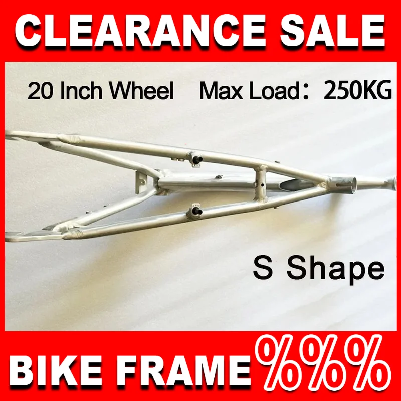 

Foldable MTB Bike Frame S Shape 20Inch Wheel Lady Electric Bike Frameset Max Load 250KG cuadro bicicleta Road Bicycle Parts