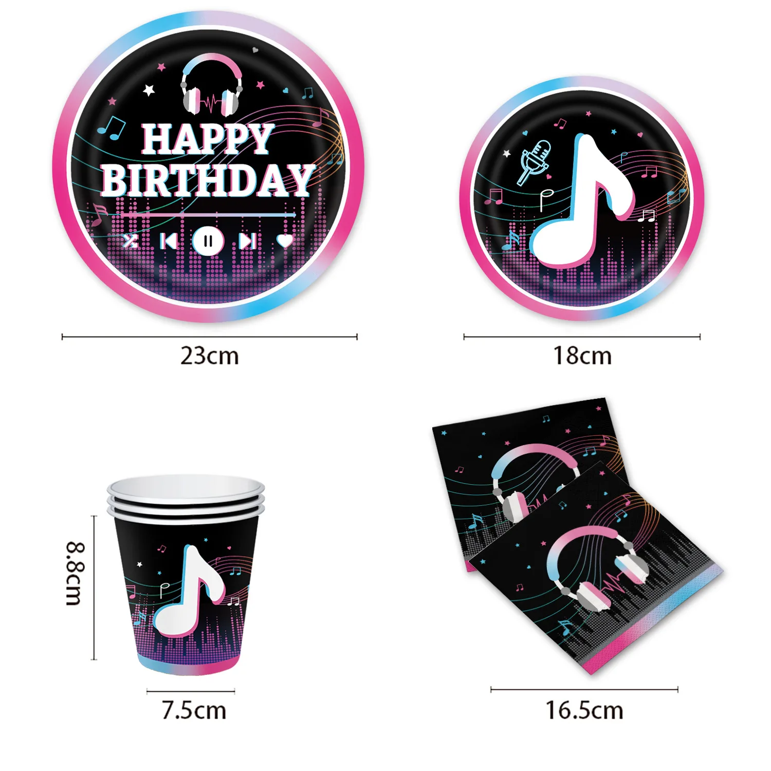 Hot Tik Music Theme Birthday Party Decoration Kids Children Party Gift By Girls Shower Wedding Pack Event Party Supplies